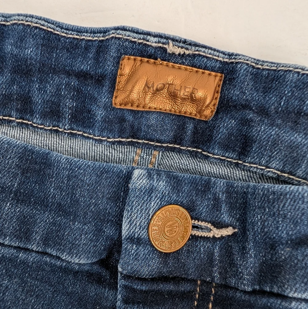 Mother High Waisted Looker Dark Wash Jeans Size 34 - Picture 7 of 10